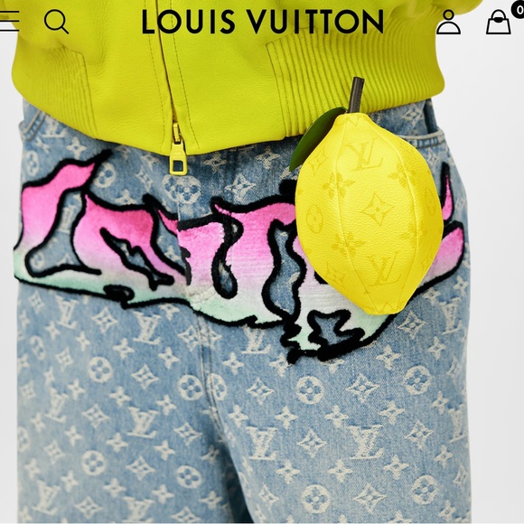 Louis Vuitton Lemon Yellow Monogram purse pouch / Lv Keychain Lv money bag - Picture 5 of 6